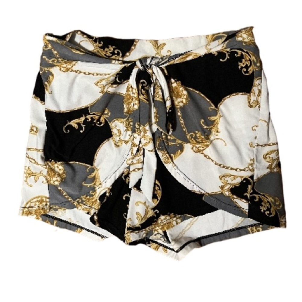 Eye Candy High Waist Black and Gold Skorts Shorts Size 1X